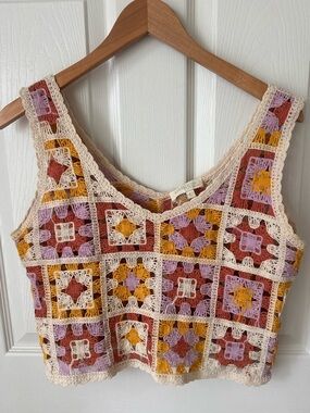 Crochet Granny Square Tank Top- Rebellion Again